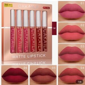 NWT Cakaila 6 pc matte, waterproof lip glosses.